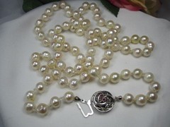 Antique Art Deco Hand-Knotted Baroque Pearls & Rubies Timeless Classic Necklace