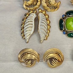 Lot 8 Pair Vintage Clip Earrings All Signed / Marked