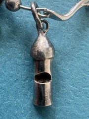 ANTIQUE 1920-1930 ART DECO .925 STERLING SILVER 7 CHARM PENDANT
