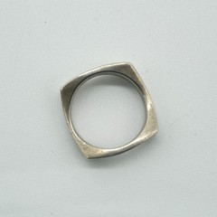 Versani Sterling Silver Vintage 2000’s Waffle Wave Square Ring .925 sz 8.3g
