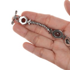 7.75″ Retro Sterling byzantine gemset bracelet