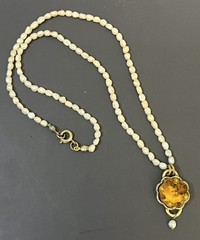 Maximal Art Necklace LOT Signed Estate Jewelry 2 Pieces Victorian Style Dangles