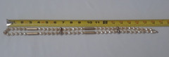 Vintage White Bead Gold Tone Bar Link Long Vintage Necklace 36 in Long