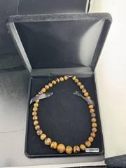Vtg Tigers Eye Jewelry Faceted Tiger’s Eye Round Beaded