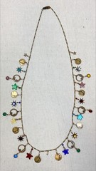 Glass Works Studio Celestial Moon and Stars Charm Necklace *missing One Charm*
