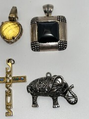 Vintage Estate Necklace Pendants Charms Various Sizes Mixed Materials Lot of 15
