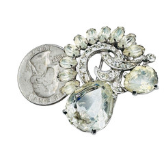 Vintage Eisenberg Rhinestone Fur Clip Brooch Beautiful