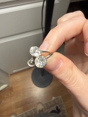 Vintage NEMO Clear Rhinestone Screw Back Earrings Silver Tone Round Crystal Sign