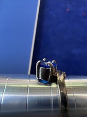 Vintage Sterling Silver Simulated Blue Oval Shape Gem Stone Ring Size 9.5