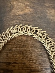 CROWN TRIFARI Link necklace Signed textured vine GOLD Tone Metal Vtg Jewelry