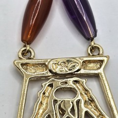 VTG JACKIE COLLINS Egyptian Revival Panthers gold tone designer runway Earrings
