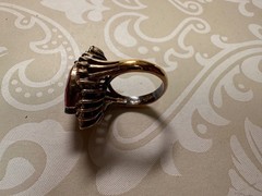 Vintage Jolie Gabor Faux Ruby and Cubic Zirconia Cocktail Ring Size 6