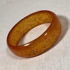 Tinsel Confetti Lucite Bangle Bracelet – Warm Honey Color
