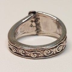 Sz 9.5 VTG Sterling Silver Floral Scroll Band Ring Signed TON & DESIGNER 9.9g