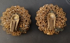 Miriam Haskell Vintage 1940s Unsigned Earrings.