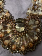 CRYSTALS AND MARKASITE LARGE STATEMENT PIECE ALL GLASS BEADWORK DEFINITELY VTG