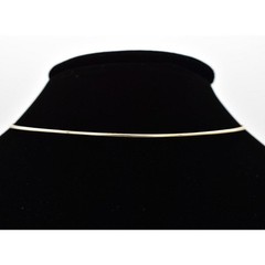 Vintage Choker Necklace Simple Wire Collar Gold Tone Metal Round Shiny NOS 1980s