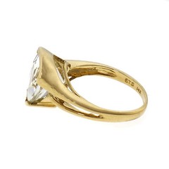 4.00ct Triangle Aquamarine 14k Yellow Gold Cocktail Ring
