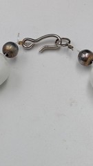 Vintage 17mm Faceted Milk Glass Chunky Beaded Runway Collar Necklace 15.5″
