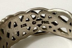 Vintage Peter Stone PSCL Sterling Silver Viking Borre Knot Wind Band Ring Sz12.5