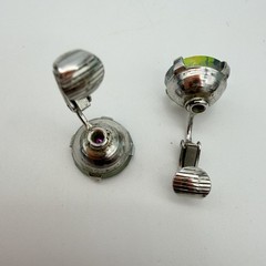 Vintage Sarah Coventry Watermelon Rivoli Clip On Earrings Rare