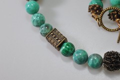 Vtg Mosaic Glass Beads Tibetan Stone Bead Chunky ethnic revival boho PC21