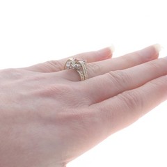Yellow Gold Ruby Diamond Vintage Ring – 14k Round .42ctw Intertwinted Rope