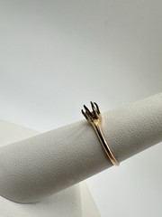 Antique Victorian Gold Fill? Claw Prong Setting Ring SZ6.75 Repair No Stone Read