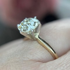 Antique Natural GIA 2.48 K VS2 Antique Old Mine Cut Diamond Engagement Ring