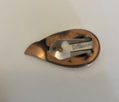 Vintage Renoir Solid Copper Infinity 3” Pin & 1.25” Clip On Earrings Set