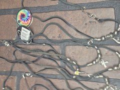 Vintage 90s Y2k Leather Charm Necklace Random Pack Of 12