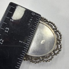 Vintage 935 Sterling Silver With Marcasite Stones Photo Brooch Large 14.11Gr