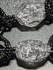 Vintage Style Statement Necklace Mother of Pearl Houndstooth Pendant Crackle…