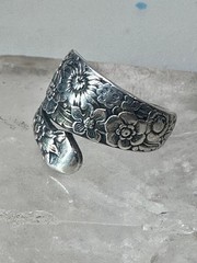 Floral Spoon ring flowers band size 5.50 sterling silver women girls 