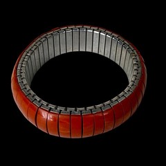 Vintage Red Jasper Expansion Bracelet Stretch Bangle 8 Inch