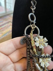 Juicy Couture Vintage Victorian Look Rare Layered Necklace With Dangling Chains