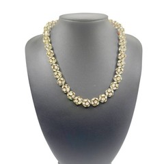 Vintage Rhinestone Necklace Disco Ball Style 16″ 1950s 1960s Mid Century