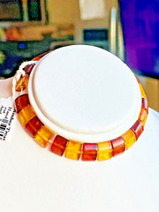 Genuine Baltic Amber Bracelet Vintage Butterscotch Egg Yolk Honey Cognac Polish