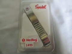 Vtg. Speidel Medilog Medical Alert ID Silver Tone Stretch Bracelet Engravable