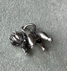 Vintage Sterling Silver Charm Of English Bulldog University Of Michigan Mascot