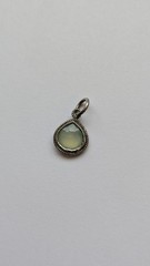 Vintage 925 Sterling Silver Prehnite Pendant Charm