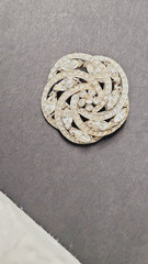 1950s Round and Marquis Cut Crystal Sunburst or Pinwheel Brooch Pendant