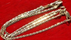 10k yellow gold necklace 18.0″ diamond cut mariner link chain vintage 1.6gr