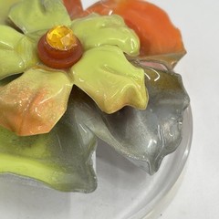 Vtg Lucite Acrylic Flower Brooch XL Pop Art Mod Translucent Statement Pin