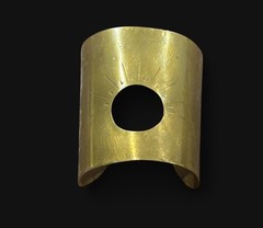 $100 Vintage Laurel Hill Artisan Brass Boho Cuff Bracelet ‘Celestial Eclipse’