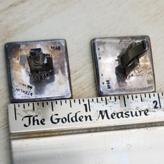 Sterling Silver Mexican Cufflinks Signed On Back Vintage 925 Mexico VTG Nice!