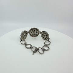 Silver Tone Red White Rhinestone Collegiate Fan Bracelet Ohio Sports Team Boho