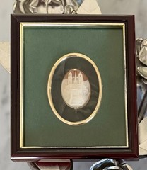 Vintage Carved Italian Shell Souvenir Cameo – The Spanish Steps, Rome – Framed