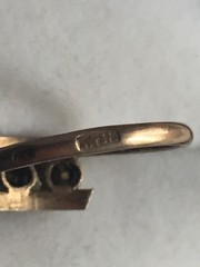 Rings Russian Soviet Silver 875 gold plated Glass vintage USSR