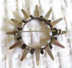 Vtg Mid Century Norway Plus Studio Tone Vigeland Sterling Sunburst Brooch Pin